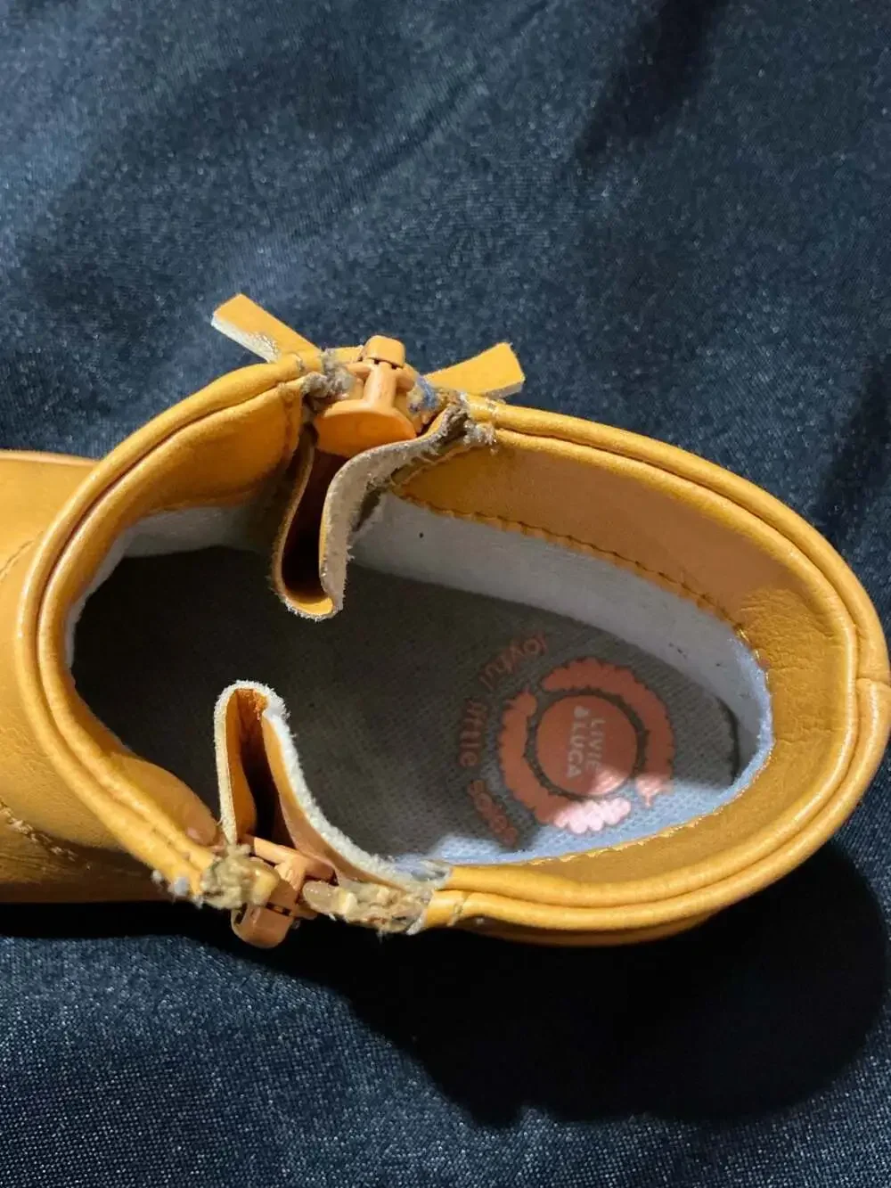Livie & Luca Booties Size 9 Yellow Leather Side Zip Toddler Shoes